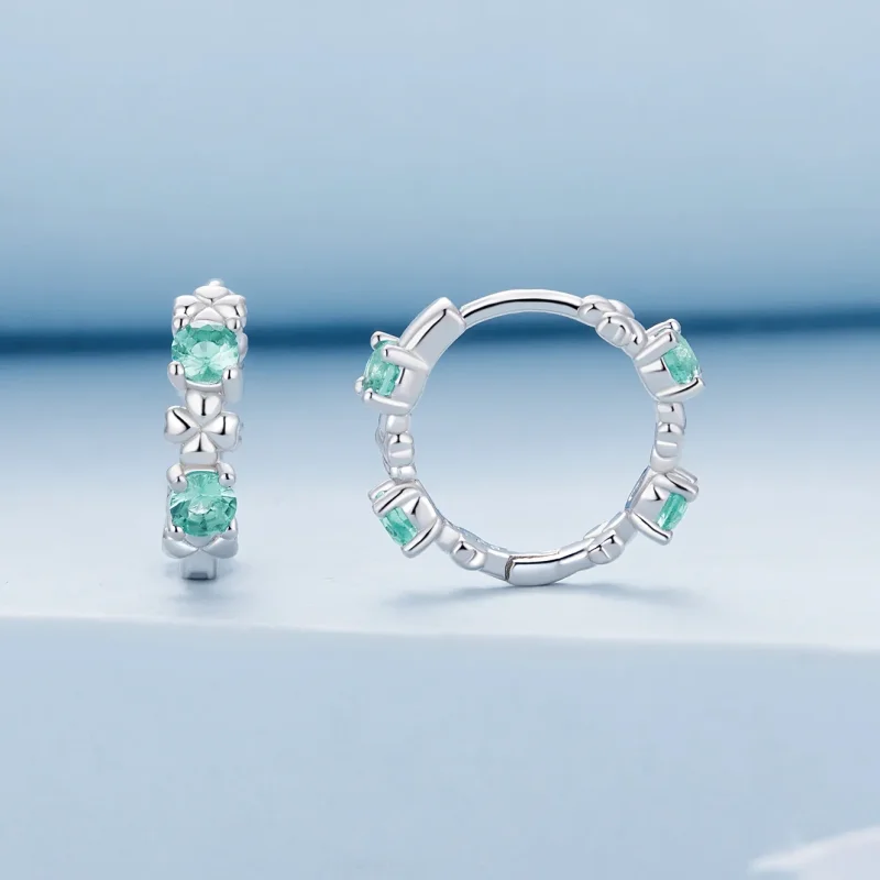 (slika za) Uhani s štiriperesno deteljico v stilu Pandora - BSE826 - Ogled 2