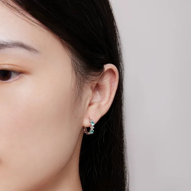 (slika za) Uhani s štiriperesno deteljico v stilu Pandora - BSE826 - Ogled 6