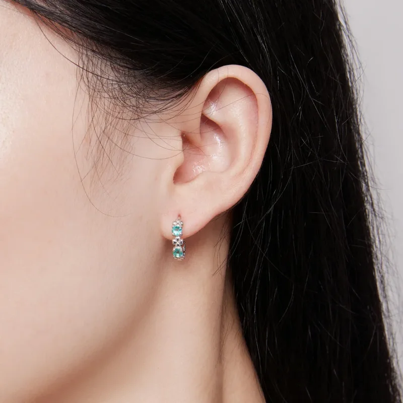 (slika za) Uhani s štiriperesno deteljico v stilu Pandora - BSE826 - Ogled 7