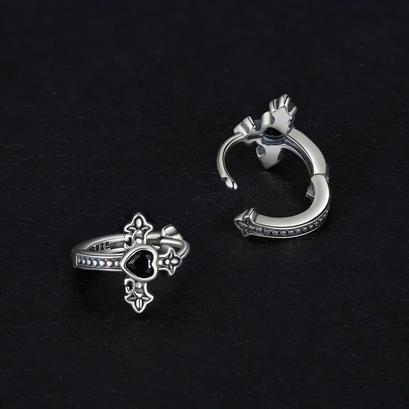 (slika za) Uhani v obliki križa v obliki pandore - SCE1642 - Ogled 4