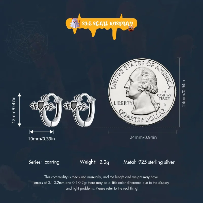 (slika za) Uhani v obliki križa v obliki pandore - SCE1642 - Ogled 6