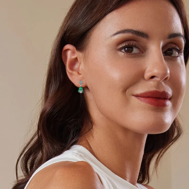 (slika za) Uhani v slogu božičnega drevesa Pandora - BSE919 - Ogled 6