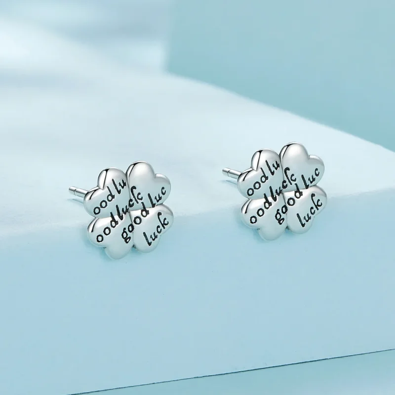 (slika za) Uhani v slogu Pandora Lucky Clover Studs - SCE1635 - Ogled 2