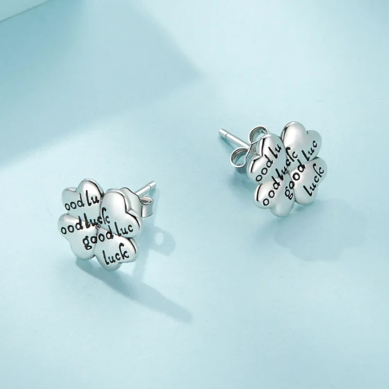 (slika za) Uhani v slogu Pandora Lucky Clover Studs - SCE1635 - Ogled 3