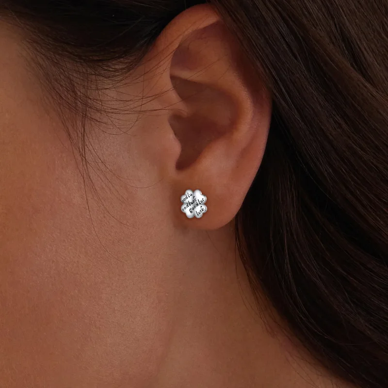 (slika za) Uhani v slogu Pandora Lucky Clover Studs - SCE1635 - Ogled 6