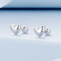 Uhani z zatiči v obliki srca v slogu Pandora - BSE886 Uhani z zatiči v obliki srca v slogu Pandora - BSE886