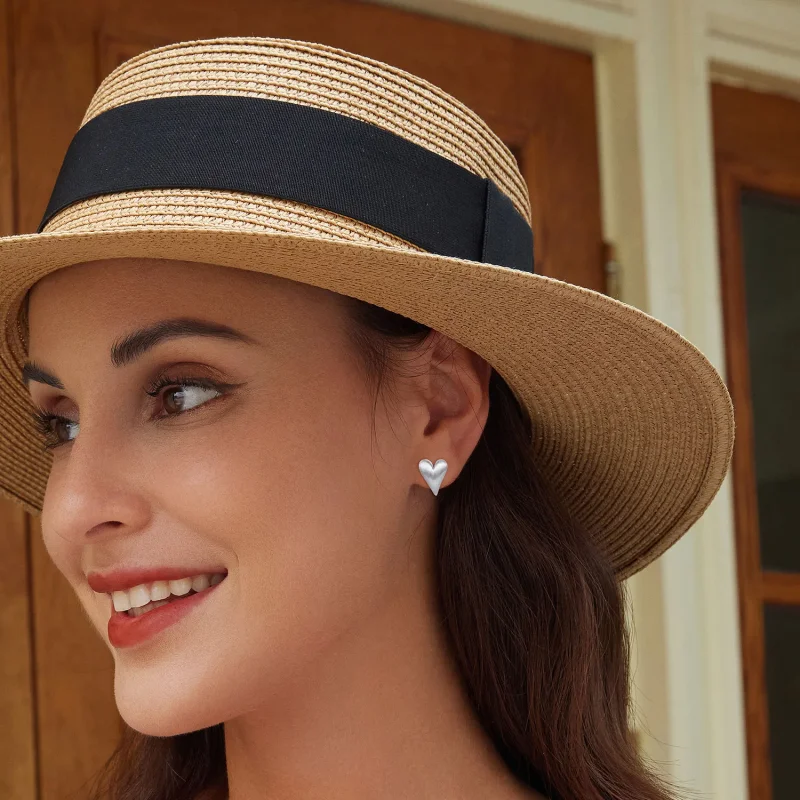 (slika za) Uhani z zatiči v obliki srca v slogu Pandora - BSE916 - Ogled 6