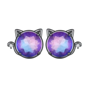 (slika za) Uhani z mačkami v slogu Pandora - SCE1568