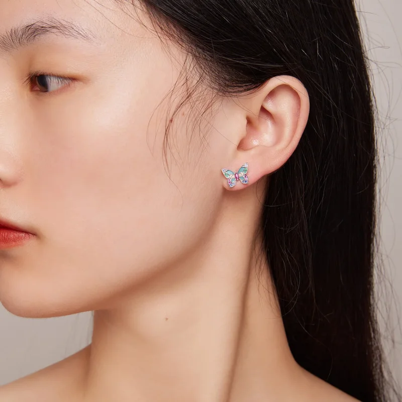 (slika za) Uhani z metulji v slogu Pandora - BSE807 - Ogled 5