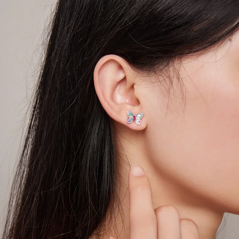 (slika za) Uhani z metulji v slogu Pandora - BSE807 - Ogled 7