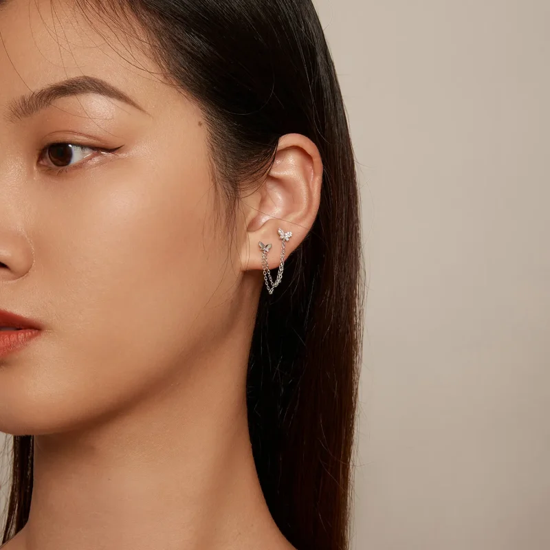 (slika za) Uhani z metulji v slogu Pandora - BSE876 - Ogled 6