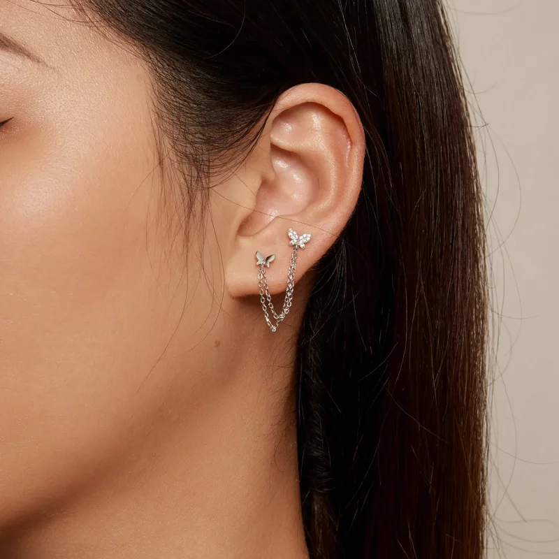 (slika za) Uhani z metulji v slogu Pandora - BSE876 - Ogled 7