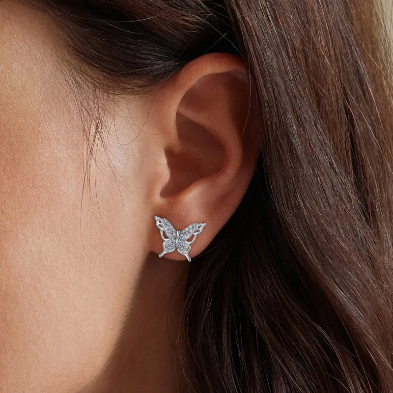 (slika za) Uhani z metulji v slogu Pandora - BSE910 - Ogled 6