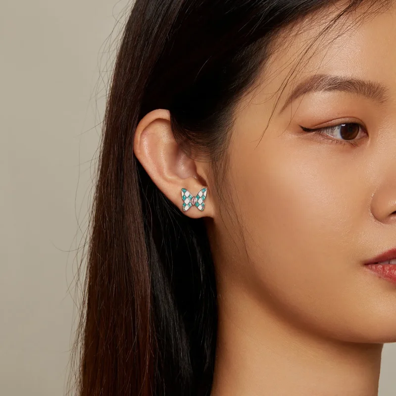 (slika za) Uhani z metulji v slogu Pandora - SCE1610 - Ogled 6