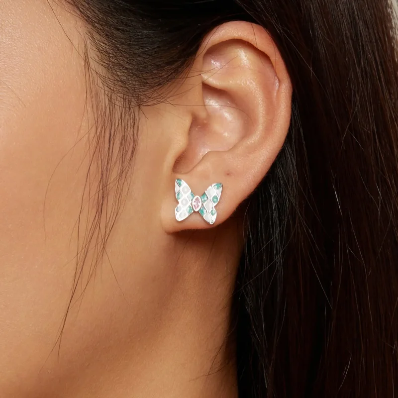 (slika za) Uhani z metulji v slogu Pandora - SCE1610 - Ogled 7