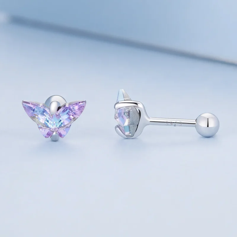 (slika za) Uhani z nitkastimi zatiči v slogu Pandora - BSE797 - Ogled 3