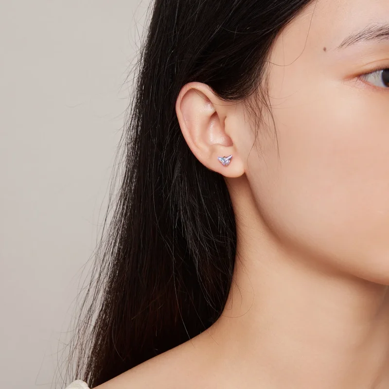 (slika za) Uhani z nitkastimi zatiči v slogu Pandora - BSE797 - Ogled 5