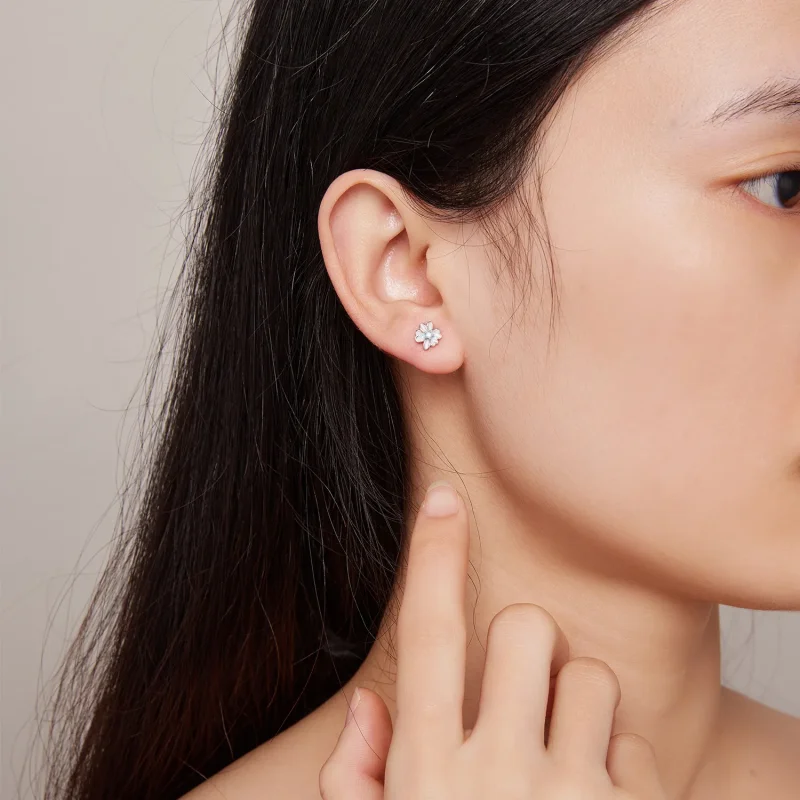 (slika za) Uhani z rožicami v slogu Pandora - SCE1572 - Ogled 6