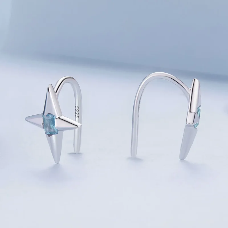 (slika za) Uhani z zvezdastimi čepki v stilu Pandora - BSE915 - Ogled 3