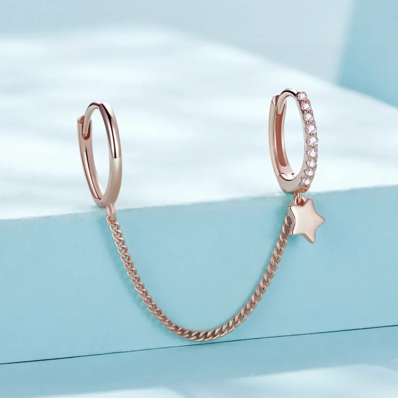 (slika za) Varna verižica Astropath iz rožnatega zlata v stilu Pandora - SCE914-C - Ogled 2