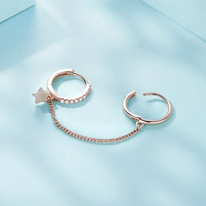 (slika za) Varna verižica Astropath iz rožnatega zlata v stilu Pandora - SCE914-C - Ogled 4