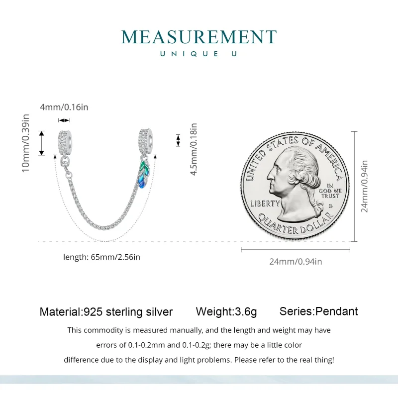 (slika za) Verižica s perjem v stilu Pandora - BSC914 - Ogled 5