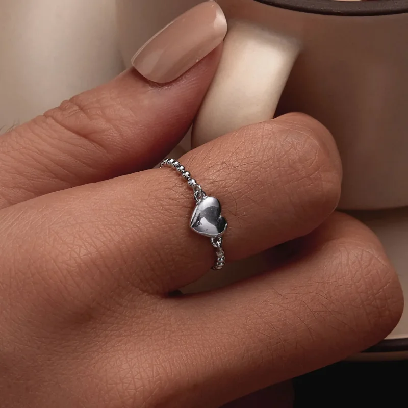 (slika za) Verižni prstan v obliki srca v slogu Pandora - BSR488 - Ogled 6