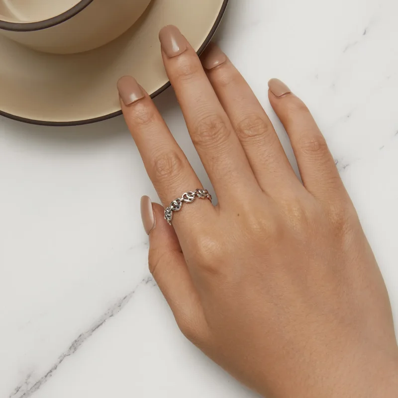 (slika za) Verižni prstan v obliki srca v slogu Pandora - SCR963 - Ogled 5