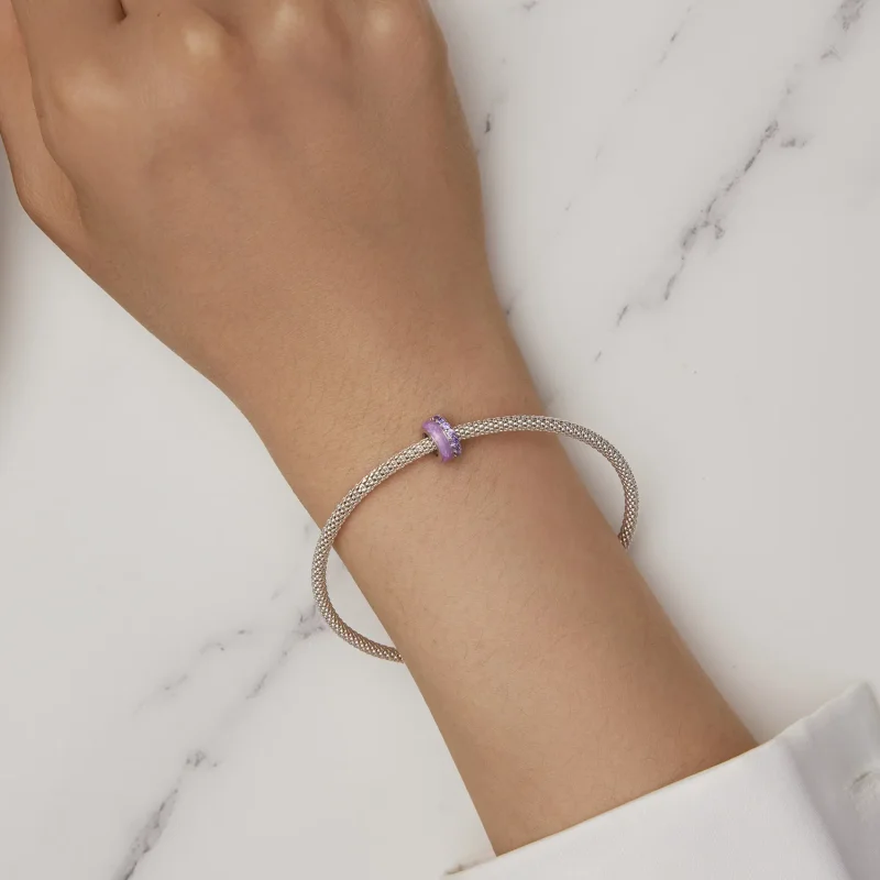 (slika za) Vijoličen dvoslojni silikonski distančnik Pandora Style - BSC883-VT - Ogled 6