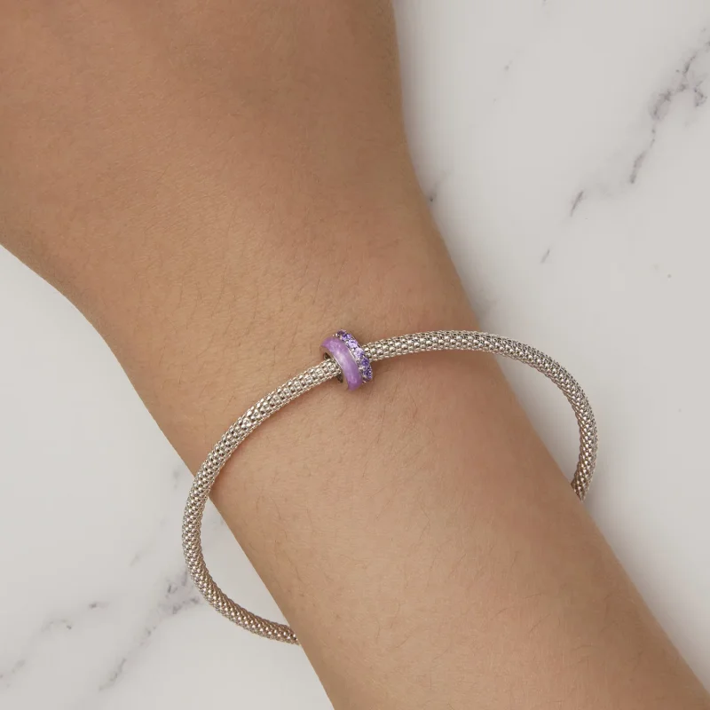 (slika za) Vijoličen dvoslojni silikonski distančnik Pandora Style - BSC883-VT - Ogled 7