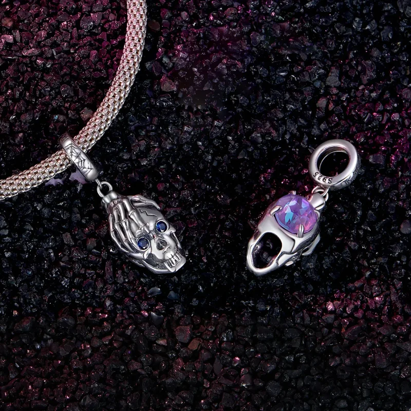 (slika za) Viseča lobanja za noč čarovnic v stilu Pandora - SCC2606 - Ogled 4