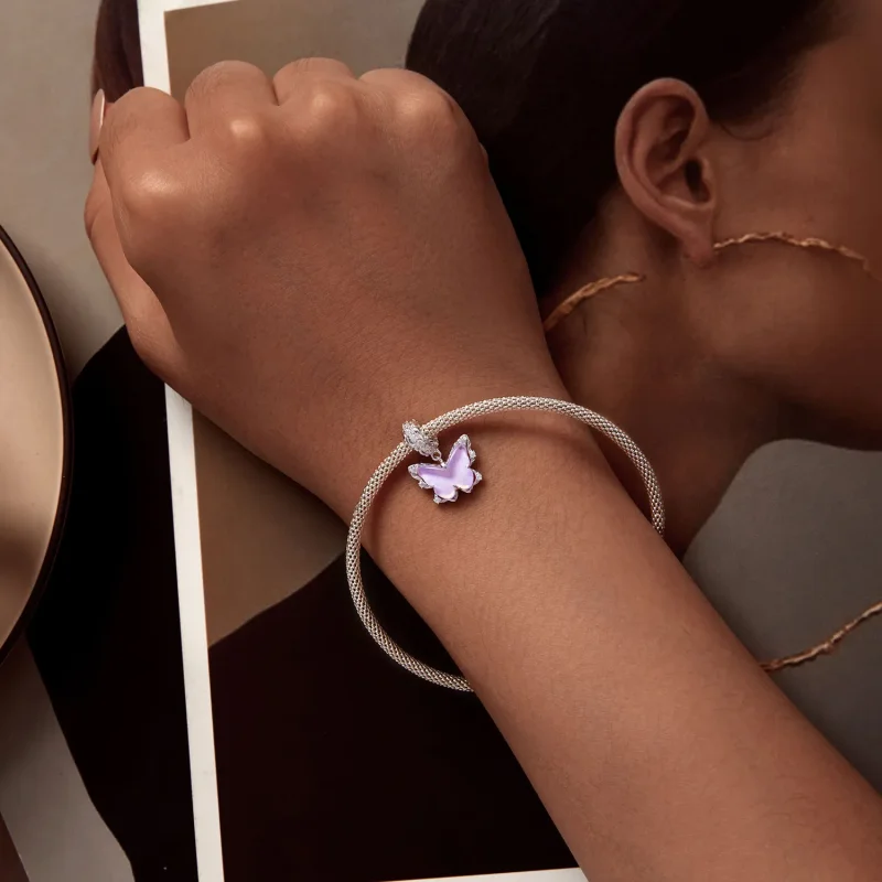 (slika za) Viseči čipkasti metulj v slogu Pandora - BSC925 - Ogled 5