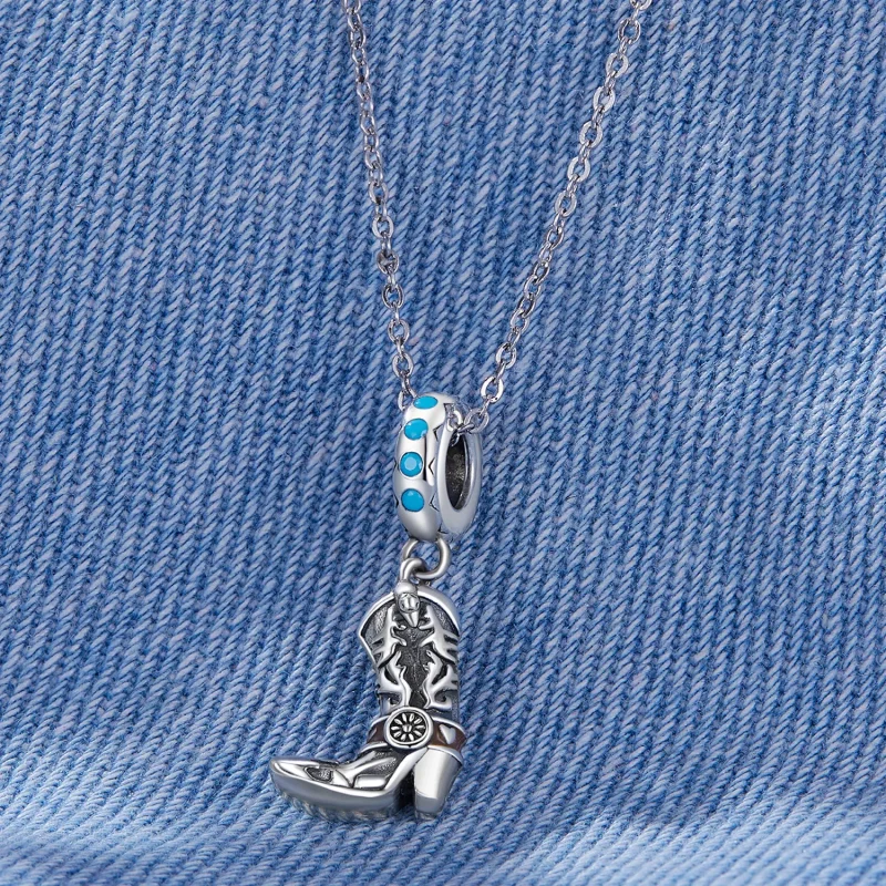 (slika za) Viseči kavbojski usnjeni škornji v stilu Pandora - SCC2566 - Ogled 2