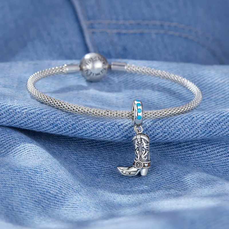 (slika za) Viseči kavbojski usnjeni škornji v stilu Pandora - SCC2566 - Ogled 3