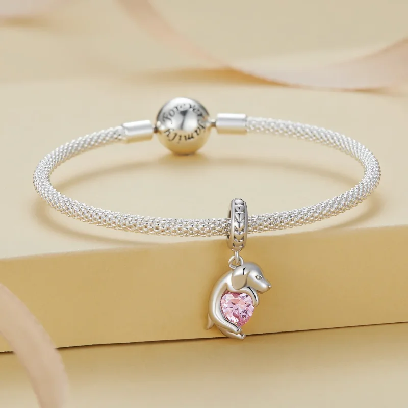 (slika za) Viseči mali zlati prinašalec v slogu Pandora - BSC799 - Ogled 2