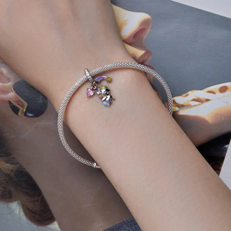 (slika za) Viseči mavrični samorog v stilu Pandora - SCC2468 - Ogled 5