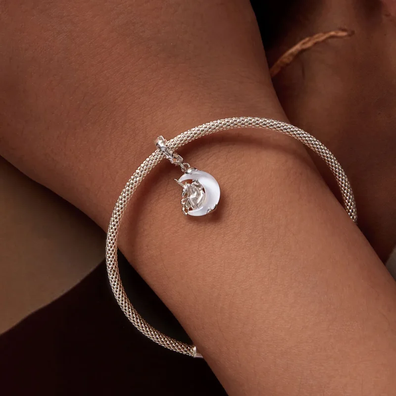 (slika za) Viseči samorog luna v slogu Pandora - BSC926 - Ogled 6