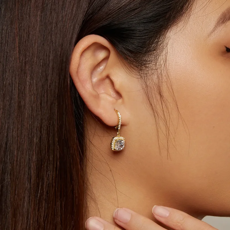 (slika za) Viseči uhani Golden Bright Time v slogu Pandora - SCE520-B - Ogled 5