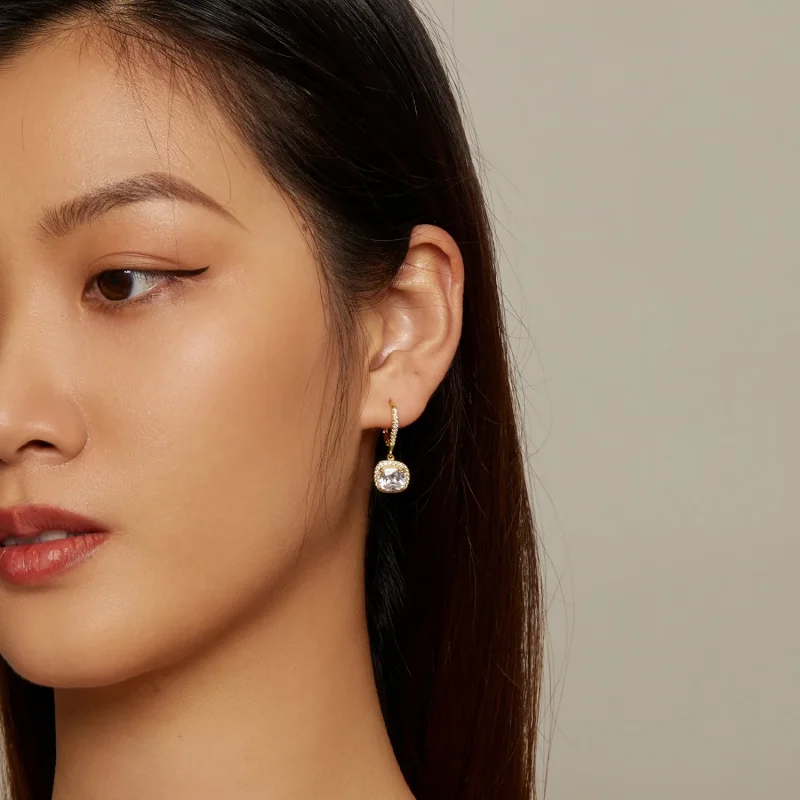 (slika za) Viseči uhani Golden Bright Time v slogu Pandora - SCE520-B - Ogled 6