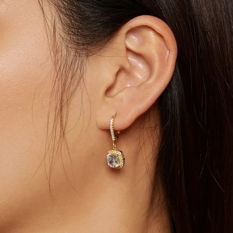 (slika za) Viseči uhani Golden Bright Time v slogu Pandora - SCE520-B - Ogled 7