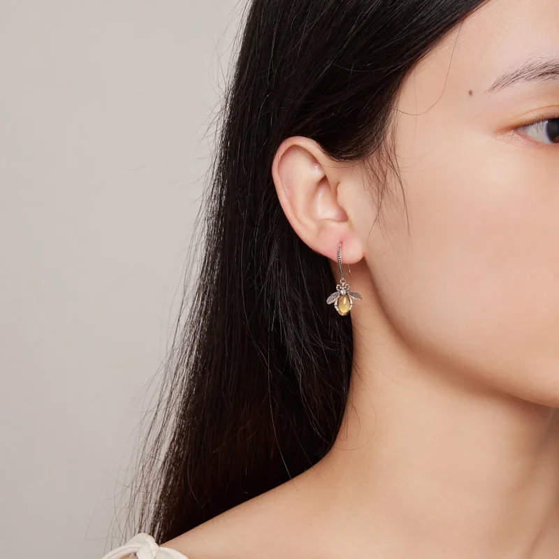 (slika za) Viseči uhani s čebelami v stilu Pandora - SCE1570 - Ogled 6