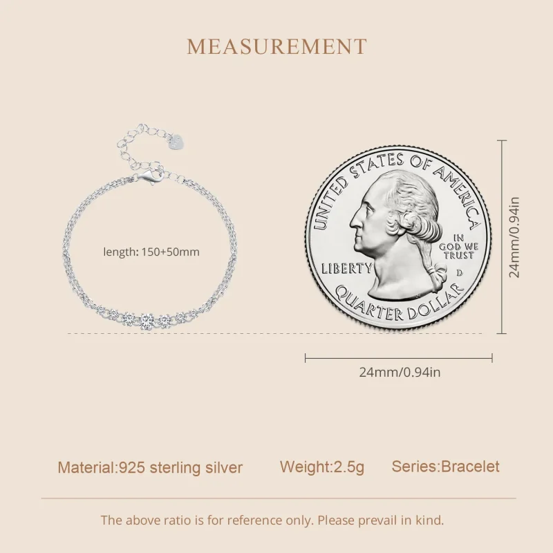 (slika za) Zapestnica iz moissanita v stilu Pandora (en certifikat) - MSB008 - Ogled 5