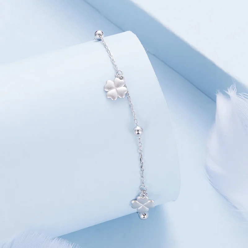 (slika za) Zapestnica s štiriperesno deteljico v slogu Pandora - BSB139 - Ogled 3