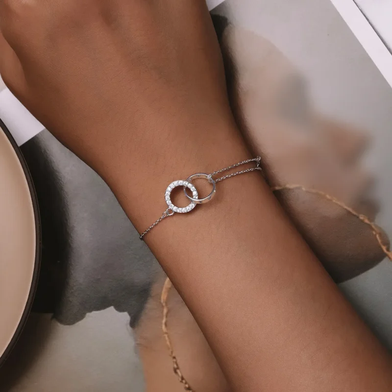 (slika za) Zapestnica z dvojno verižico v slogu Pandora - BSB151 - Ogled 4