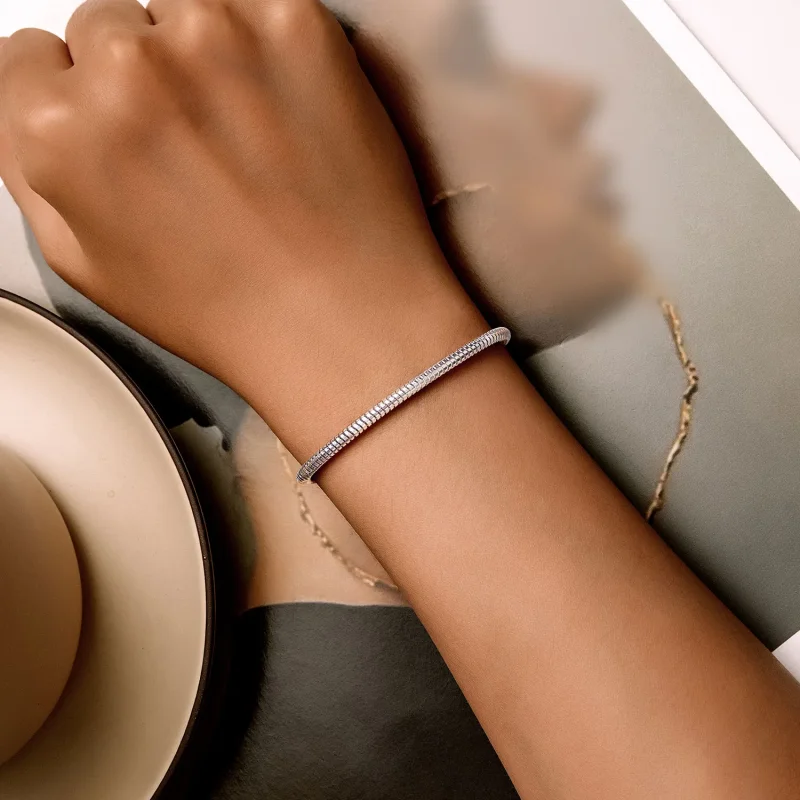 (slika za) Zapestnica z verigo iz kačje kosti v slogu Pandora - BSB150 - Ogled 3