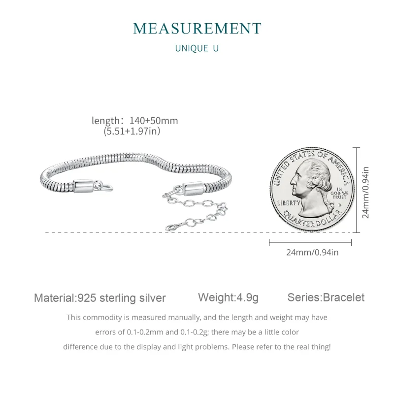(slika za) Zapestnica z verigo iz kačje kosti v slogu Pandora - BSB150 - Ogled 7