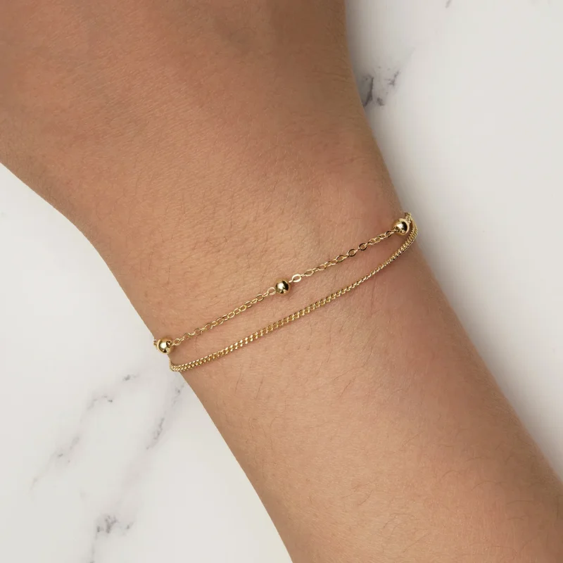 (slika za) Zapestnica z verižico iz zlatih kroglic Pandora - SCB131-B - Ogled 8