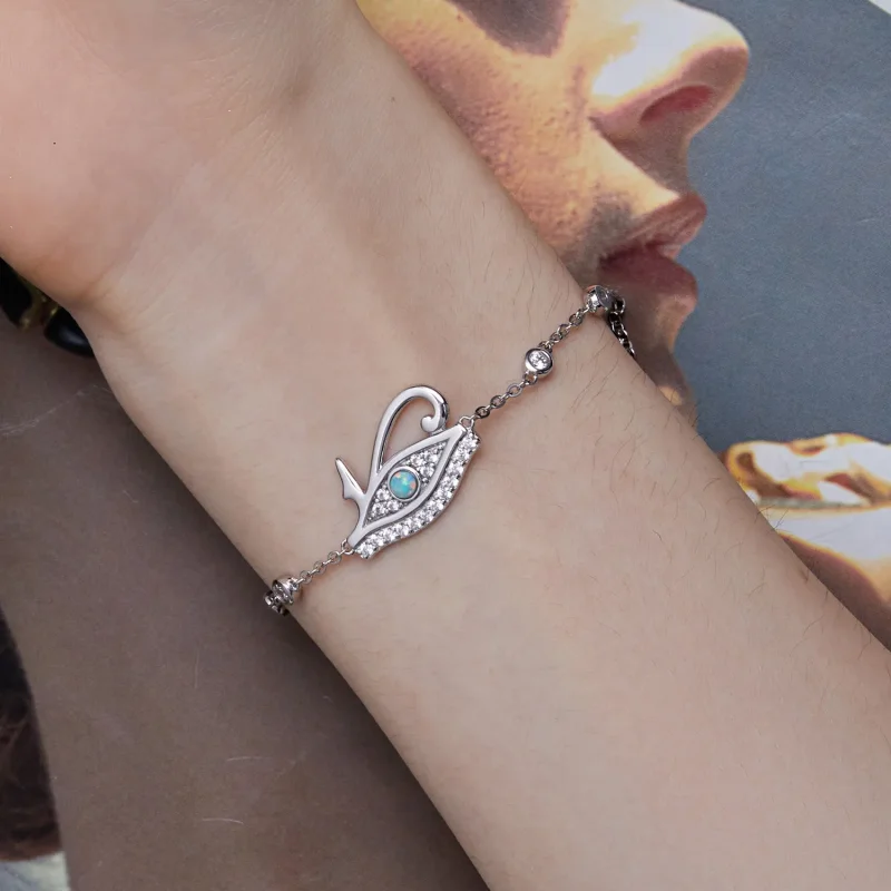 (slika za) Zapestnica z verižico v slogu Pandora Horusovo oko - BSB114 - Ogled 7