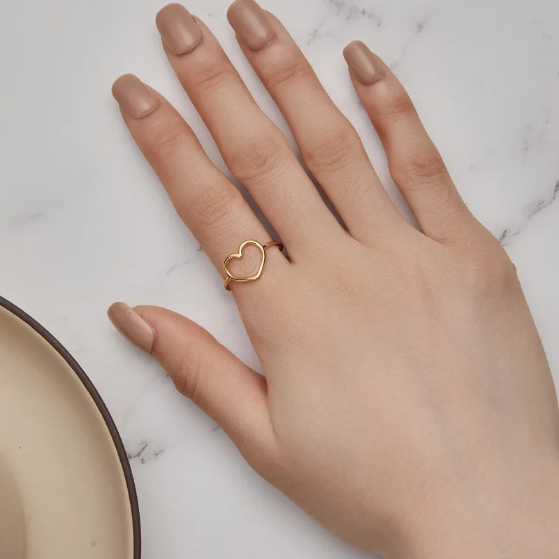 (slika za) Zlat prstan v obliki srca v slogu Pandora - SCR641-B - Ogled 7