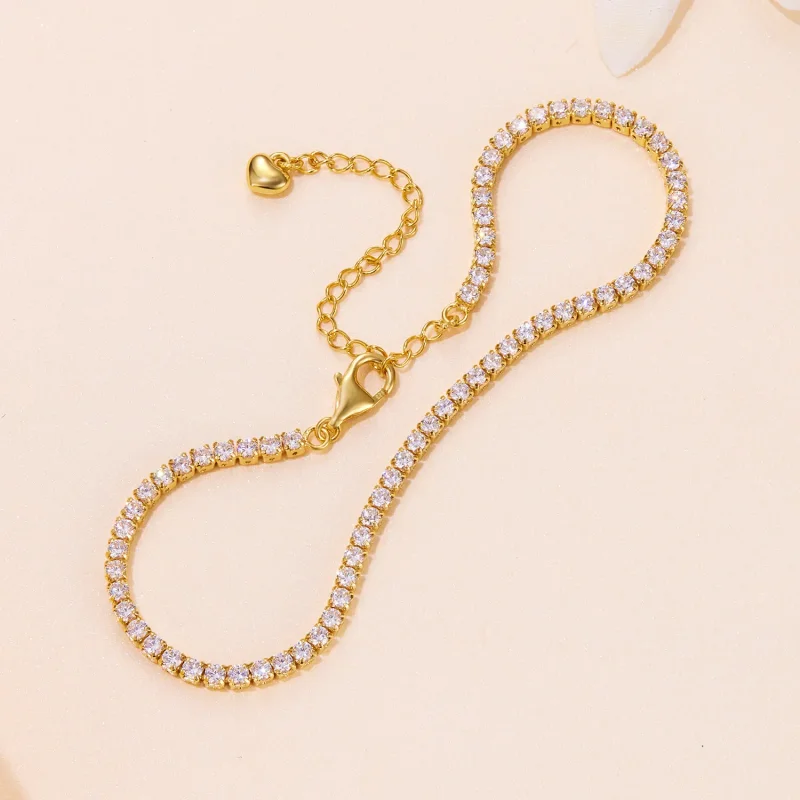 (slika za) Zlata izvrstna verižica iz cirkona v slogu Pandora - BSB097-B - Ogled 3